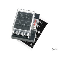 NARVA 6 WAY STANDARD BLADE FUSE BLOCK 25A WITH DECAL STICKERS & COVER 54431 