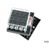 Narva 8 Way Standard Blade Fuse Block 25A @12V with Fuse ID Stickers 54433 