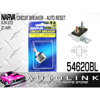 NARVA 54620BL CIRCUIT BREAKER AUTO RESET METAL TYPE 6 - 24 VOLT 20 AMP RATED