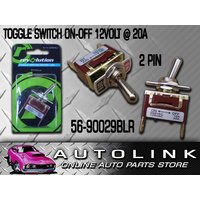 TOGGLE SWITCH METAL ON - OFF 12 VOLT @ 20 AMP MALE PUSH ON TERMINALS STANDARD 