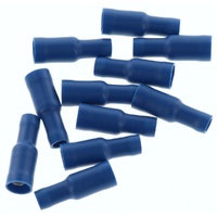 NARVA 56052BL BLUE CRIMP TERMINALS FEMALE BULLET 4mm WIRE 5mm 3/16" TAB x11