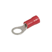 NARVA CRIMP TERMINALS RING EYELET INSULATED RED 2.5 - 3mm WIRE 5mm HOLE QTY 25