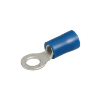 NARVA CRIMP TERMINALS RING EYELET INSULATED BLUE 4mm WIRE 4.3mm HOLE QTY 25