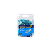 NARVA CRIMP TERMINALS INSULATED BLADE FEMALE BLUE 4mm PACK OF 100