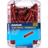 NARVA 56154 TERMINALS CABLE JOINER INSULATED - WIRE 2.5 - 3mm RED PACK OF 100