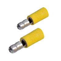 NARVA 56155 CRIMP TERMINALS BULLET MALE - WIRE 6mm TAB 5mm YELLOW 50 PACK