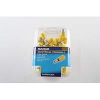 NARVA 56155 TERMINALS BULLET MALE - WIRE 6mm TAB 5mm YELLOW PACK OF 50 