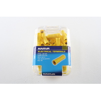 NARVA 56157 TERMINALS BULLET FEMALE - WIRE 6mm TAB 5mm YELLOW PACK OF 50 