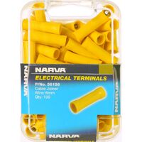 NARVA 56158 TERMINALS CABLE JOINER INSULATED - WIRE 6mm YELLOW PACK OF 100