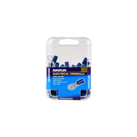 NARVA TERMINALS RING TYPE - WIRE 4mm TAB 6.3mm BLUE PACK OF 100 ( 56180 )