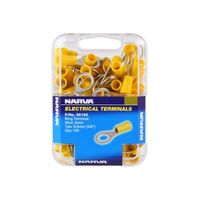 NARVA 56192 TERMINALS RING TYPE - WIRE 6mm TAB 9.5mm YELLOW PACK OF 100