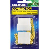 NARVA 56276BL 6 WAY CONNECTOR HOUSING WITH TERMINALS AMPERAGE RATING 20A
