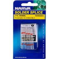 NARVA SOLDER SPLICE TERMINALS - LOW MELT SOLDER - WIRE SIZE: 1.5 - 2.5mm 5 PACK