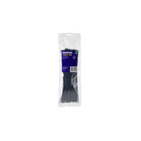 NARVA 56405 BLACK CABLE TIES 3.6mm x 300mm 12" LONG 100 PACK UV RESISTANT