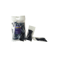 NARVA 56430 BLACK CABLE TIES BULK PACK ASSORTMENT UV RESISTANT - 1000 PACK