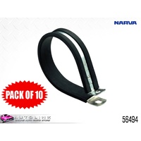 NARVA PIPE CABLE SUPPORT CLAMPS 76mm STEEL P CLAMP UV RUBBER COVER 56494 x10
