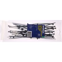 NARVA 56802 BLACK CABLE TIES WITH FIR TREE MOUNT 4.8 x 300mm - 25 PACK