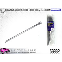NARVA MARINE STAINLESS STEEL SELF LOCKING CABLE TIES 7.9mm x 360mm (x50) 56832