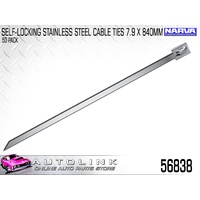 NARVA MARINE STAINLESS STEEL SELF LOCKING CABLE TIES 7.9mm x 840mm (x50) 56838