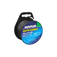 NARVA 5814-4BK SINGLE CORE CABLE BLACK 4mm DIA 4 METRE ROLL - 15 AMP RATED
