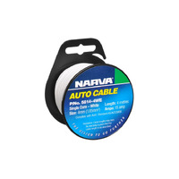 NARVA 5814-4WE SINGLE CORE CABLE WHITE 4mm DIA 4 METRE ROLL - 15 AMP RATED