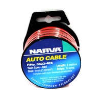 Narva 5823-4F8 Speaker Cable Twin Core Red / Black Tracer 10 Amp 4 Metre Roll