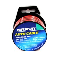 NARVA 5823-4F8 SPEAKER CABLE - TWIN CORE RED / BLACK TRACER 10 AMP 4 METRE ROLL