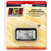 LED Autolamps 58WM 58 Series Clear Front Position Marker Lamp 12-24V 40cm Wire