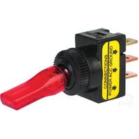 NARVA OFF/ON TOGGLE SWITCH WITH RED LED 20 AMP 12 VOLT MOUNT HOLE 12mm DIA