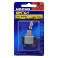 Narva Off/On Toggle Switch with Blue L.E.D 20 Amp 12 Volt Mount Hole 12mm Diametre