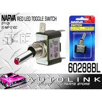 NARVA OFF/ON TOGGLE SWITCH WITH RED L.E.D 20 AMP 12 VOLT , MOUNT HOLE 12mm DIA