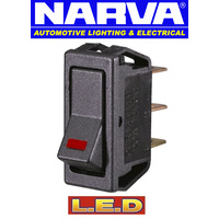 Narva Off / On Rocker Switch with Red Led 20 Amp 12 Volt Mounting 29 x 11.5mm