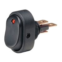 Narva 62059BL Off On Rocker Switch with Red Led 30 Amp 12 Volt Mount Hole 12.2mm