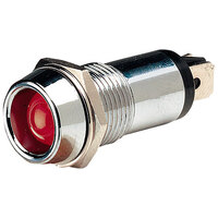 NARVA 62092BL 12 VOLT CHROME PILOT LAMP WITH RED L.E.D - 14.2mm DIA