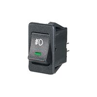 NARVA 63027BL OFF ON ROCKER SWITCH WITH GREEN LED AND FOGLAMP SYMBOL 34.5 x 20mm