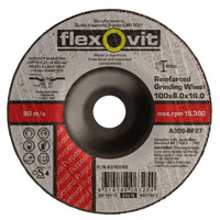 FLEXOVIT REINFORCED GRINDING DISC WHEEL 4" 100 x 6 x 16.0mm RAISED STEEL x5