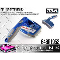 DELUXE TYRE BRUSH - CONTOURED BRISTLE DESIGN FOR TYRE SIDWALLS , NON SLIP HANDLE