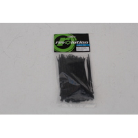 CABLE TIES 100 PACK 150mm x 3.7mm BLACK WEATHER RESISTANT UNIVERSAL WIRE ZIP TIE