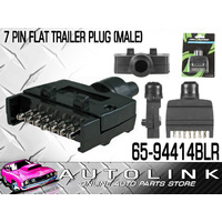 7 PIN FLAT TRAILER PLUG - MALE TERMINALS (TRAILER SIDE) PLASTIC BODY 65-94414BLR