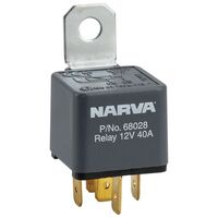 NARVA RELAY NORMALLY OPEN 5 PIN 12V 40 AMP RESISTOR PROTECTED 68028 x1