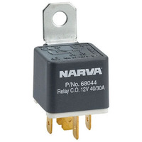 NARVA RELAY 5 PIN 12V 40/30AMP CHANGE OVER TYPE WITH RESISTOR - 68044 x1