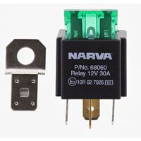 Narva Relay 12 Volt 4 Pin 30 Amp With 30 Amp Fuse & Mounting Tab 68060BL x 2