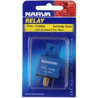 Narva 72386BL Mini Relay 12V 30A 5 Pin - Unfused High Capacity Normally Open