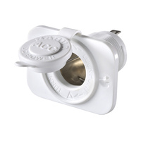 NARVA 81026WBL WHITE MARINE RV CIGARETTE LIGHTER SOCKET WITH DUST COVER 12 - 24V