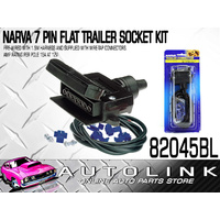 NARVA 7 PIN FLAT TRAILER SOCKET KIT WITH WIRE TAP CONNECTORS 82045BL