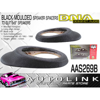 DNA 6X9" MOULDED SPEAKER SPACERS BLACK VINYL LONG ANGLED TYPE UNIVERSAL AAS269B