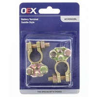 OEX ACX0002BL Battery Terminals Saddle Type Heavy Duty Positive or Negative Pair