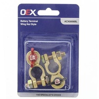 OEX ACX0006BL Battery Terminal Wing Nut Stud Type Positive & Negative Pair