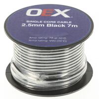 OEX ACX0693-7M Black 2.5mm Single Core Automotive Cable 7m Roll