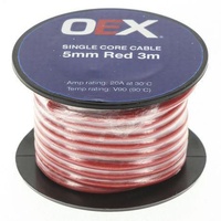 OEX ACX0752-3M 5mm Red Single Core Cable 12 Volt 20 Amp Wire 3 Meter Roll